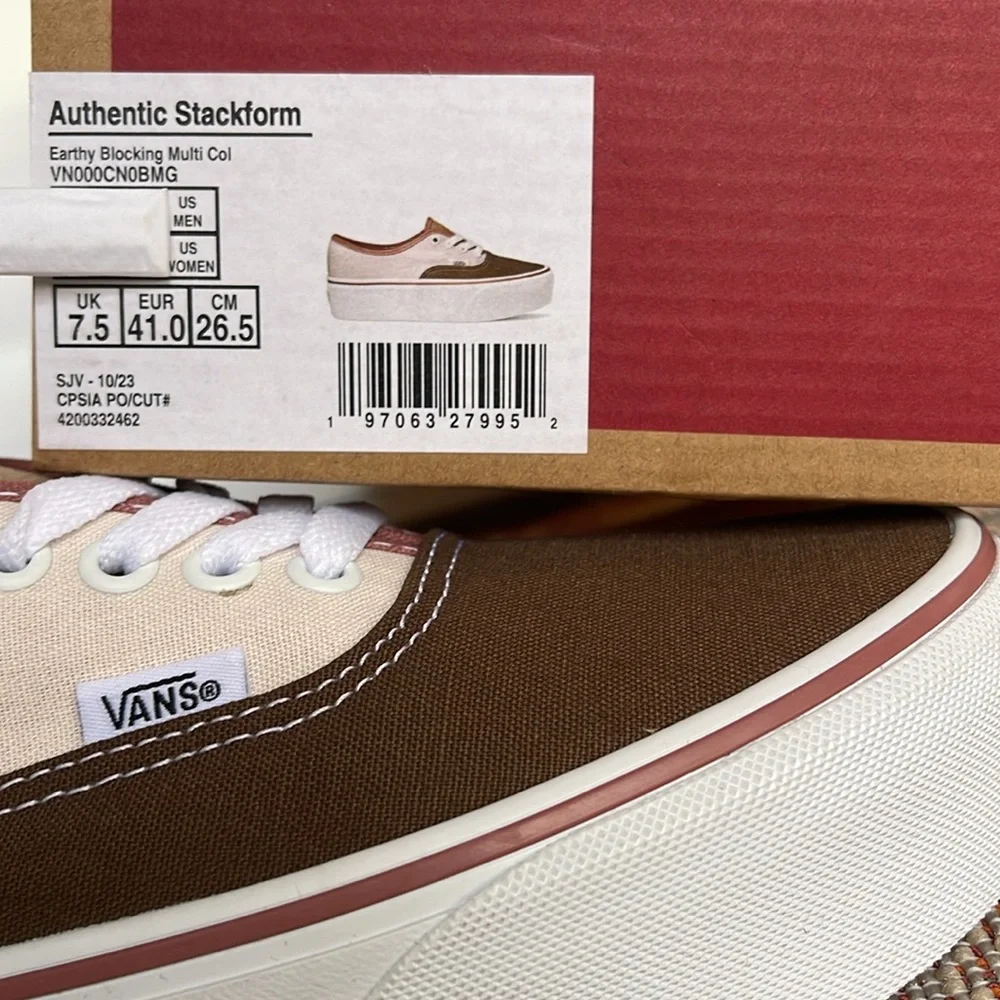 Vans WMNS Authentic Stackform Earthy Blocking Multi Color VN000CN0BMG Platforms